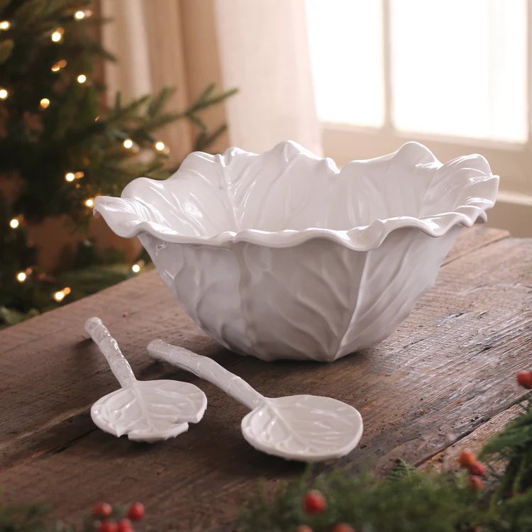 VIDA Lettuce Large Bowl White Beatriz Ball Serving Bowl