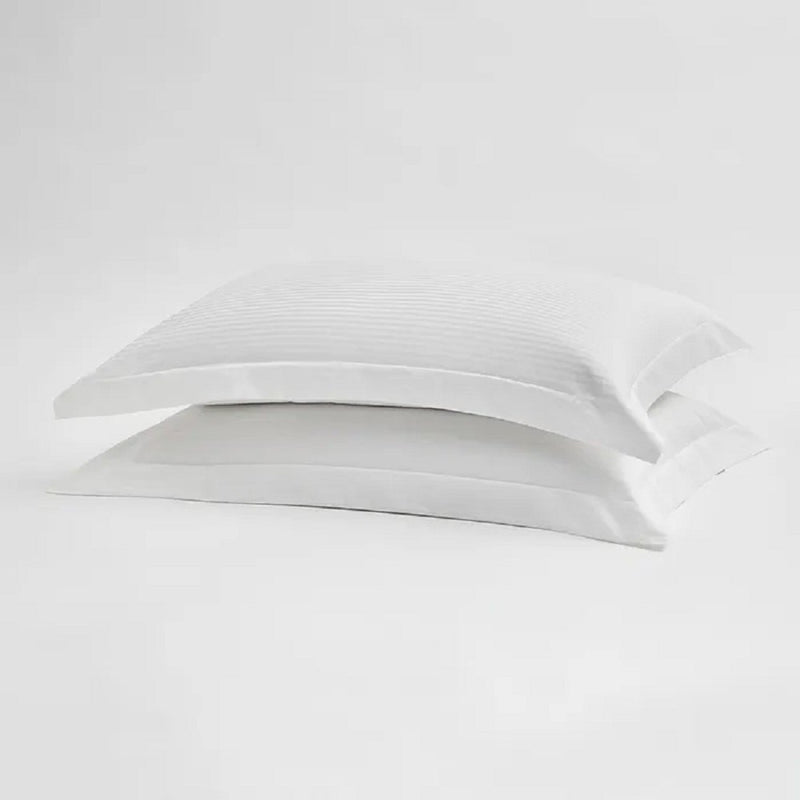 Garnier Thiebaut White King Pillow Shams Set-2 Satin Cotton Bordeaux Hotel Collection