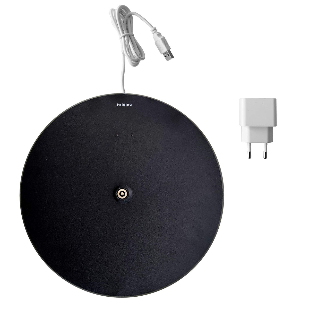 Zafferano Poldina Pro XXL Floor Lamp in Aluminum, IP54 Protection, Indoor/Outdoor use, Contact Charging Base Included, 59”, USA Plug