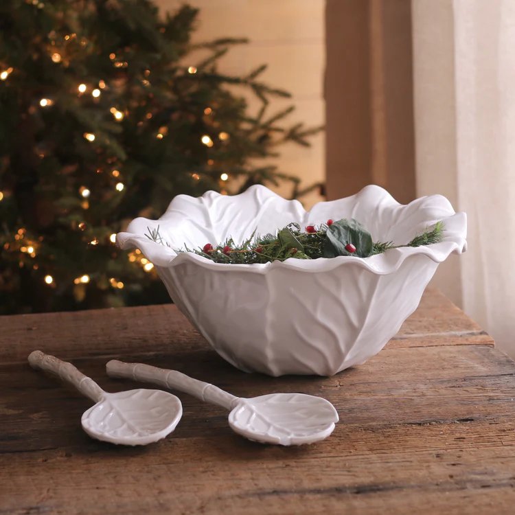 Beatriz Ball Leaf Bowl Large White VIDA Lettuce Bowl