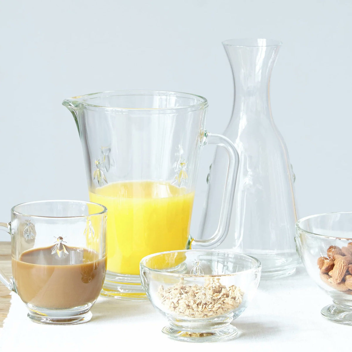 La Rochère Bee Mini Bowls | Embossed Glass | Set of 6 | 9 oz