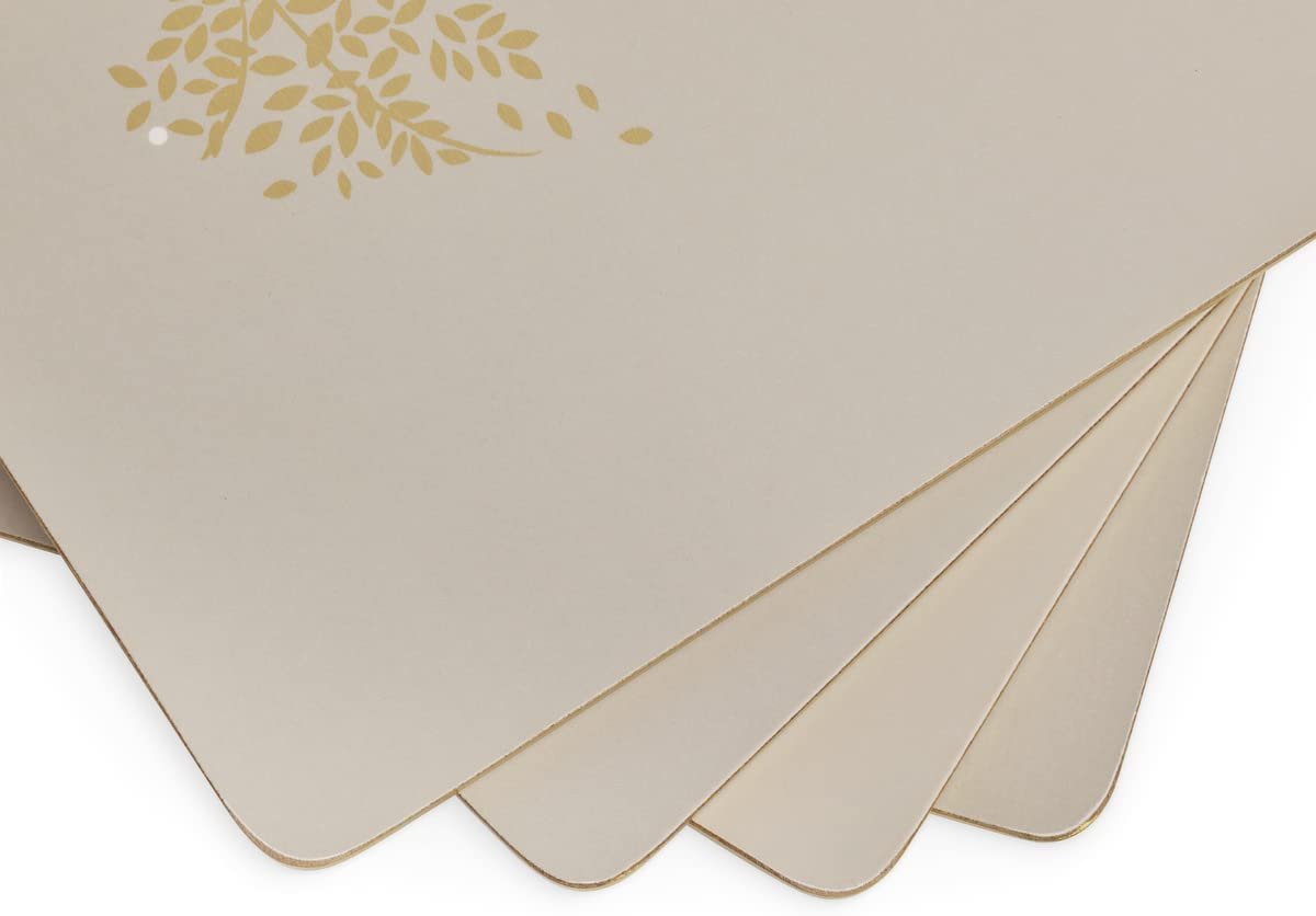 Pimpernel Sara Miller London Chelsea Collection Placemats | Set of 4 | Heat Resistant Mats | Cork-Backed Board | Hard Placemat Set for Dining Table | Measures 15.7” x 11.7”