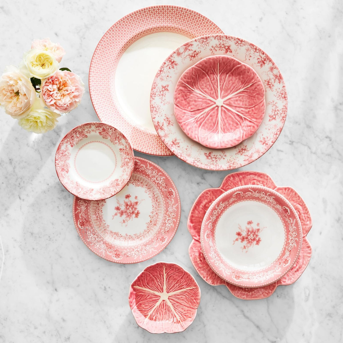 Pink Cabbage Dessert Appetizer Plate | Set of 4 | 7.5" D