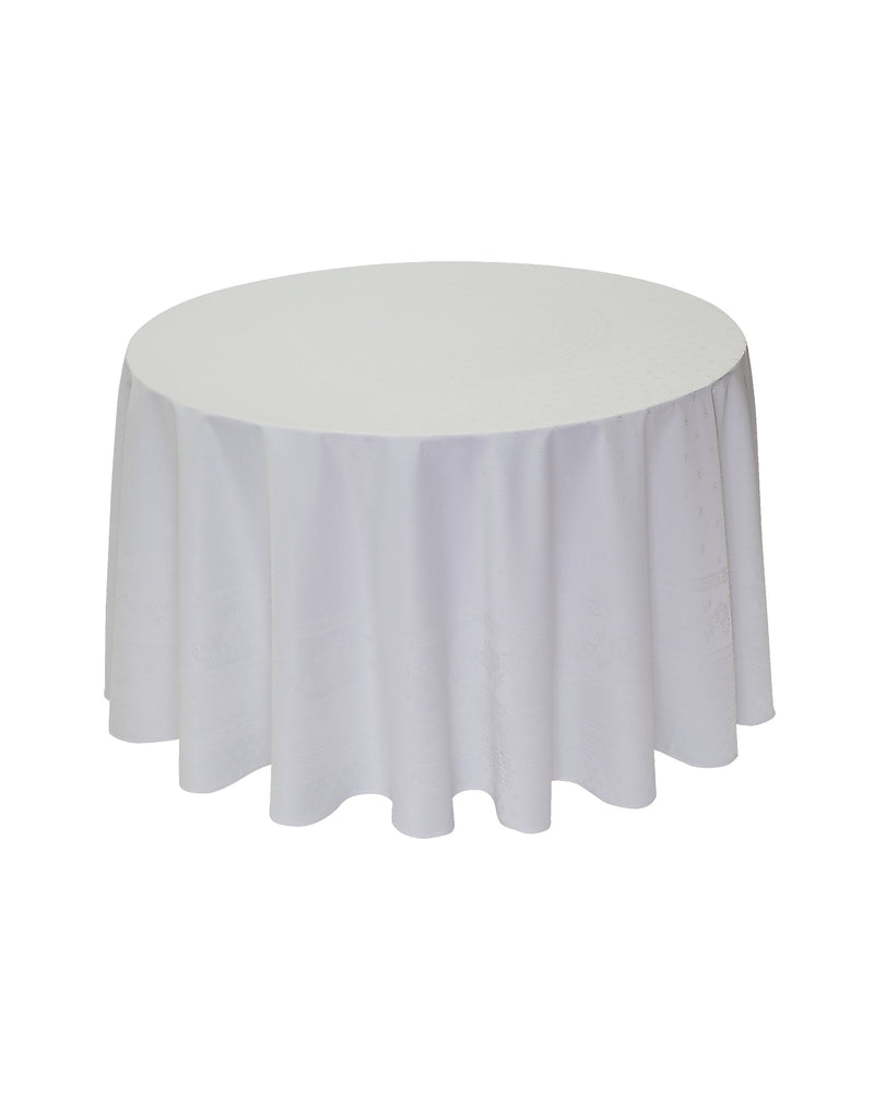 Tabluxe Linens French Jacquard Coated Round Tablecloth | 90"D | Easy-Care Provencal Floral Design