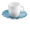Guzzini Espresso Coffee Cup and Saucer (2 Pieces) Grace Blue/ Clear