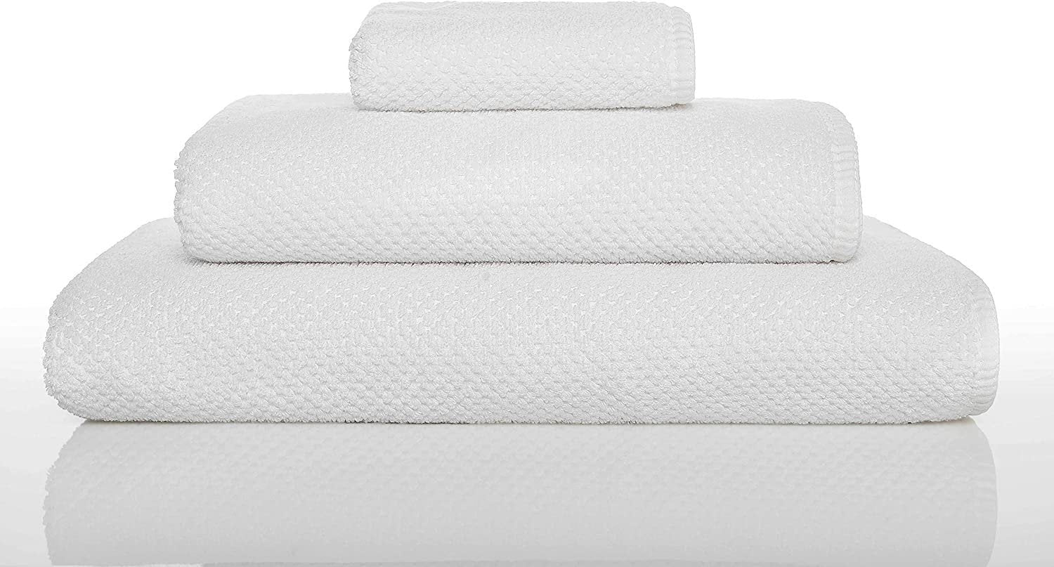 Graccioza Bee Waffle Towel Combed Cotton Collection | White