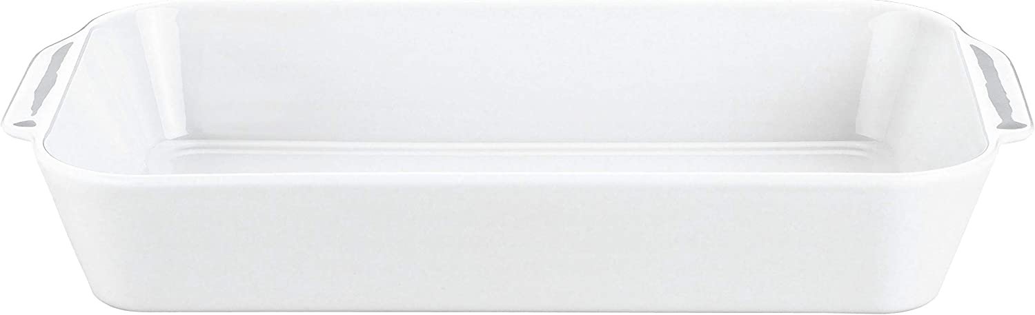 Pillivuyt Large Eared Rectangular Roaster (9x13x 2.5") White Porcelain Oven to Table