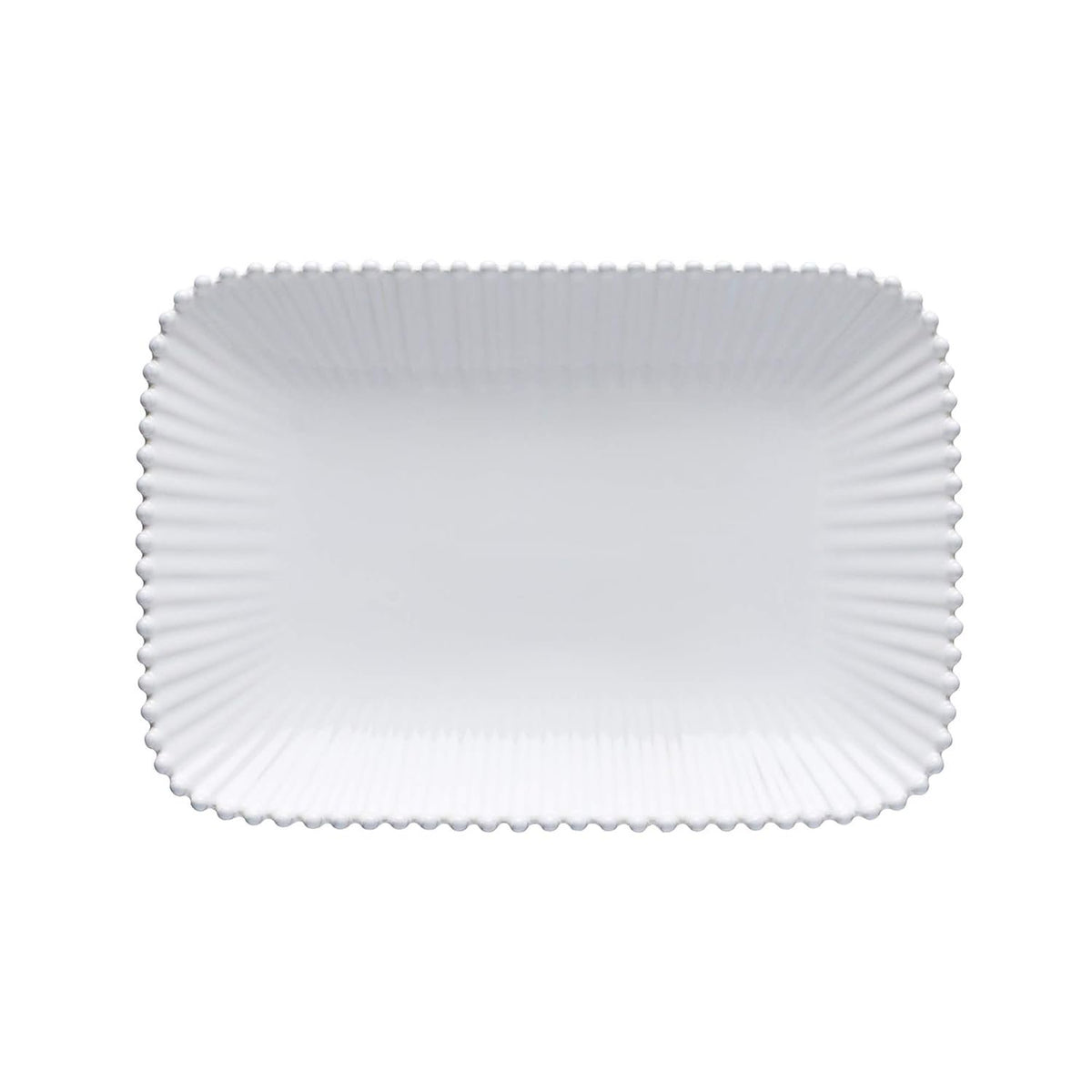 Costa Nova Ceramic Stoneware 12'' Rectangular Platter - Pearl Collection, White | Microwave, Dishwasher, Oven & Freezer Safe Dinnerware | Food Safe Glazing | Restaurant Quality Serveware