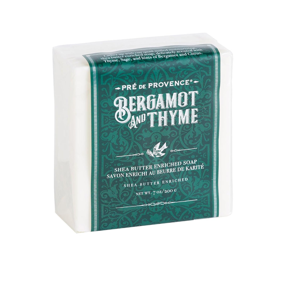 Pre de Provence Bergamot & Thyme Soap, herbaceous citrus fragrance