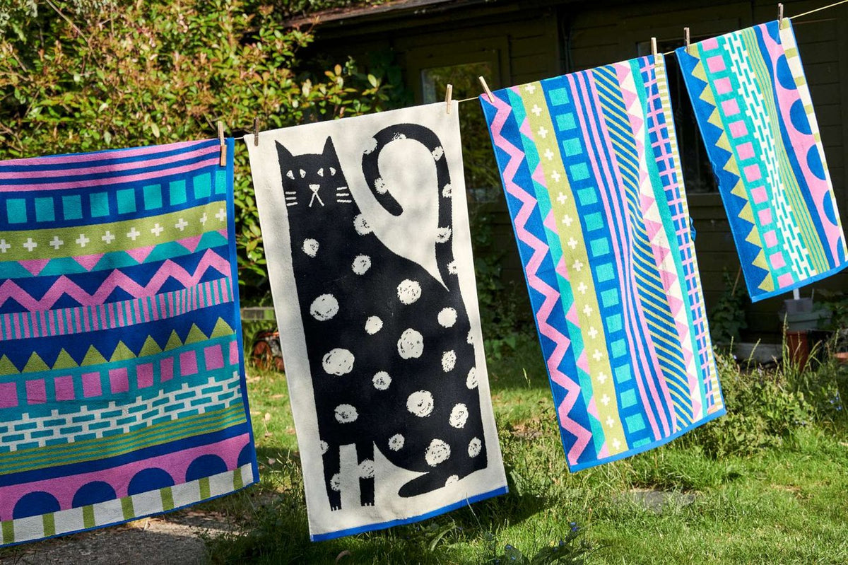 Donna Wilson Circus Towel, vibrant big top inspired pattern