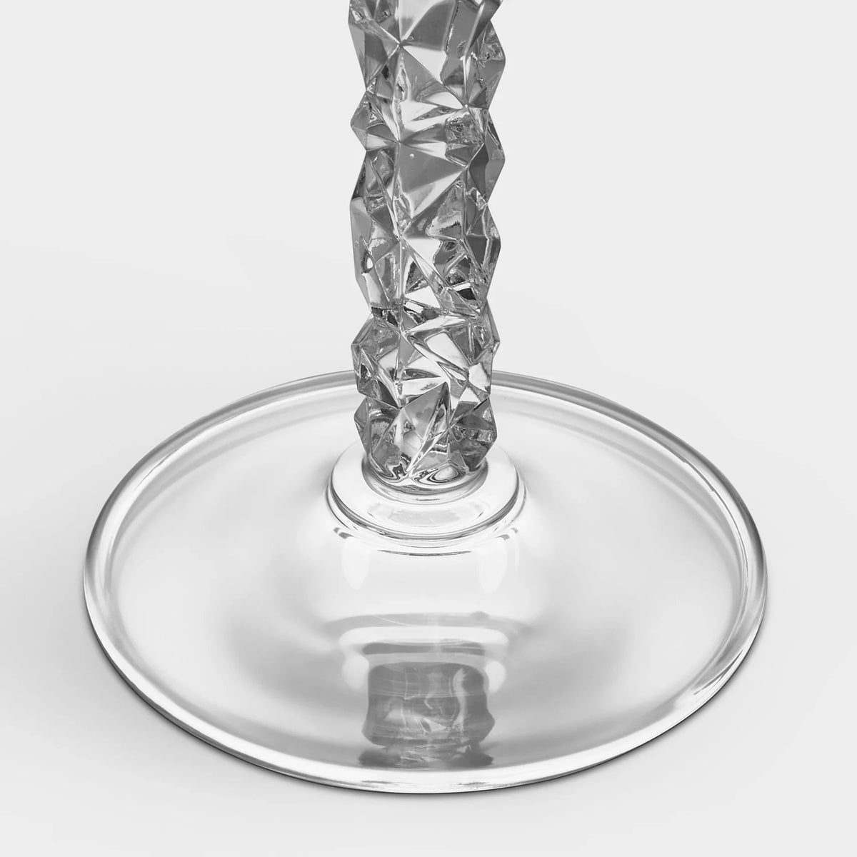 Orrefors Carat Champagne Glass close-up showing faceted stem detail