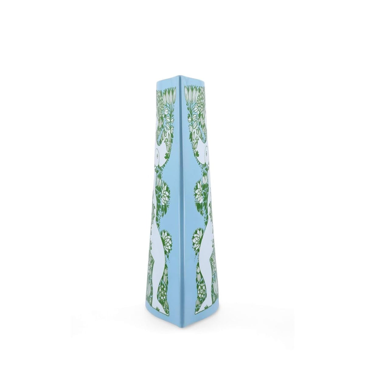 Bjorn Wiinblad Nina Vase, Light Blue and Green, 11.2" H