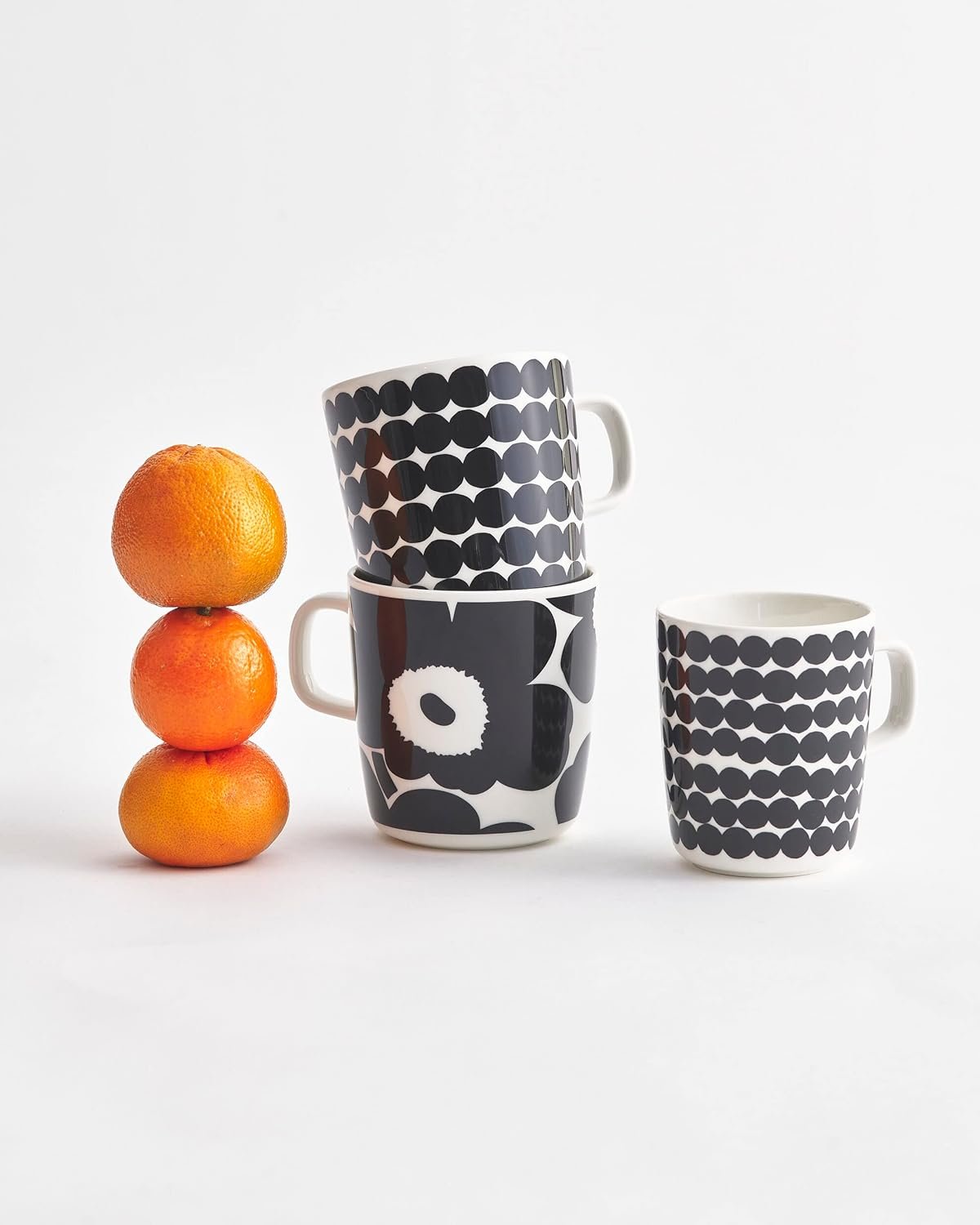 Unikko Oiva Räsymatto Stoneware Large Mug | Black & White (13.5 fl oz)