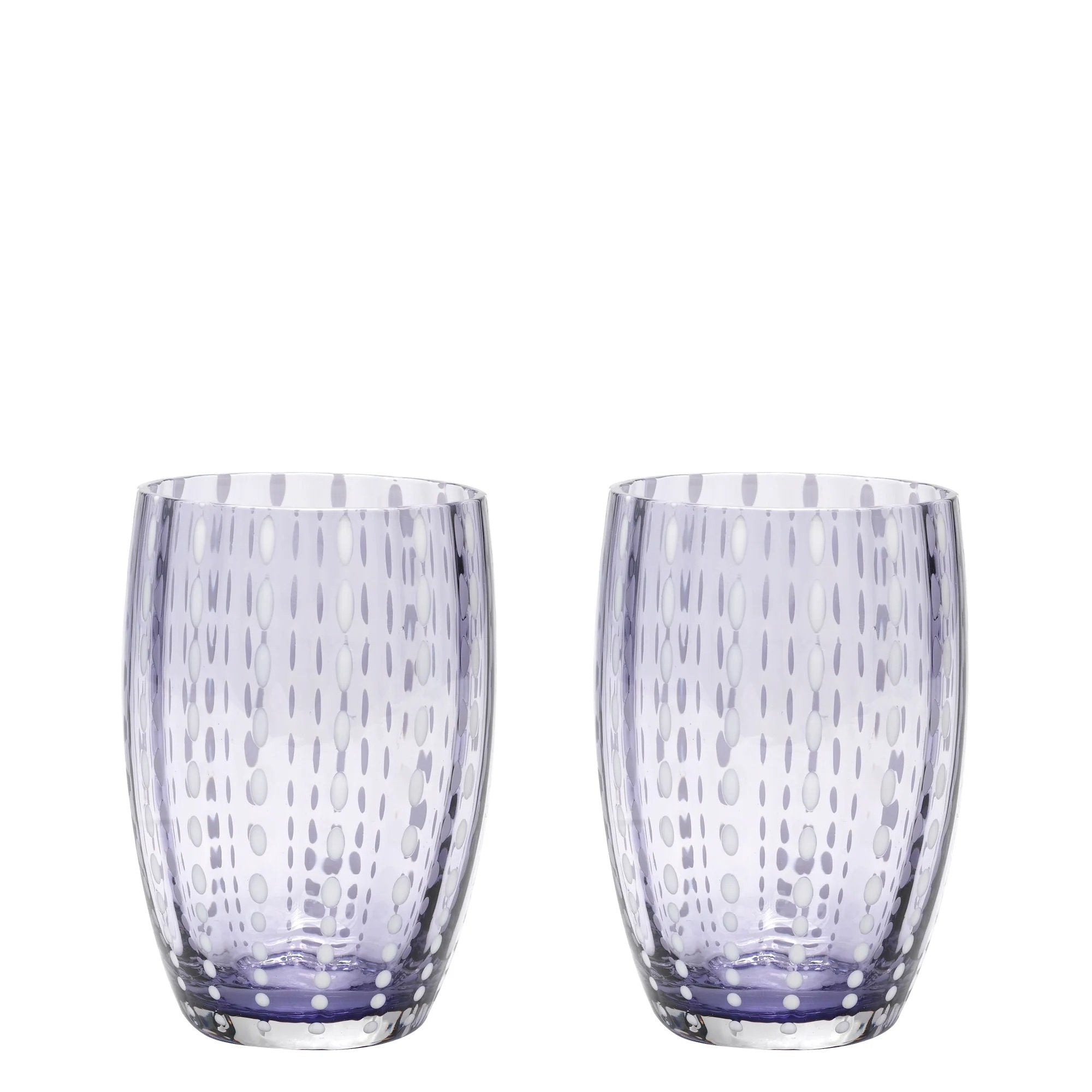 Zafferano Perle Glass Tumblers (10.8oz) | Set of 2 lavander