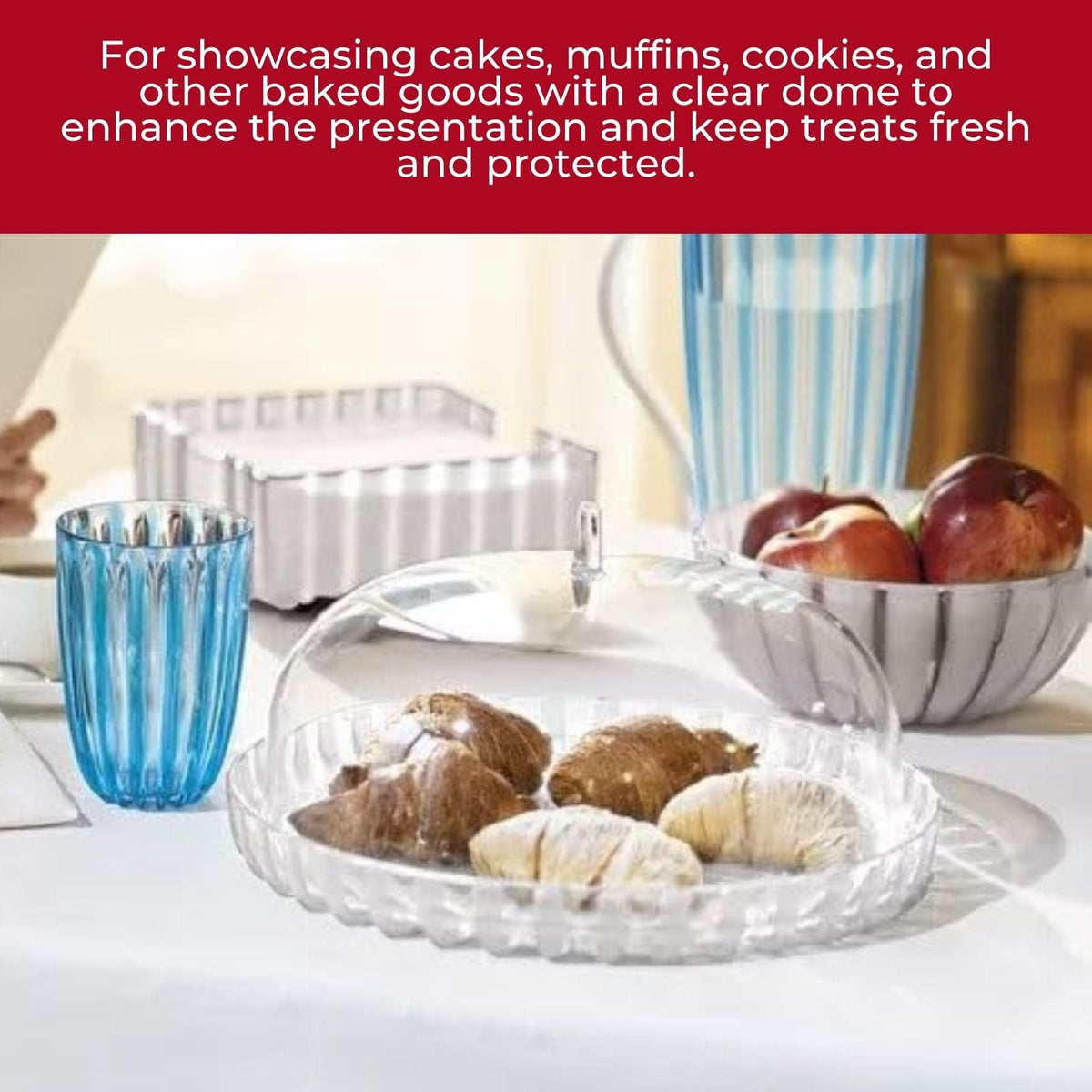 Guzzini Dolcevita Cake Stand (12") Mother of Pearl 100% Recycled Plastic Unbreakable Reusable BPA-Free