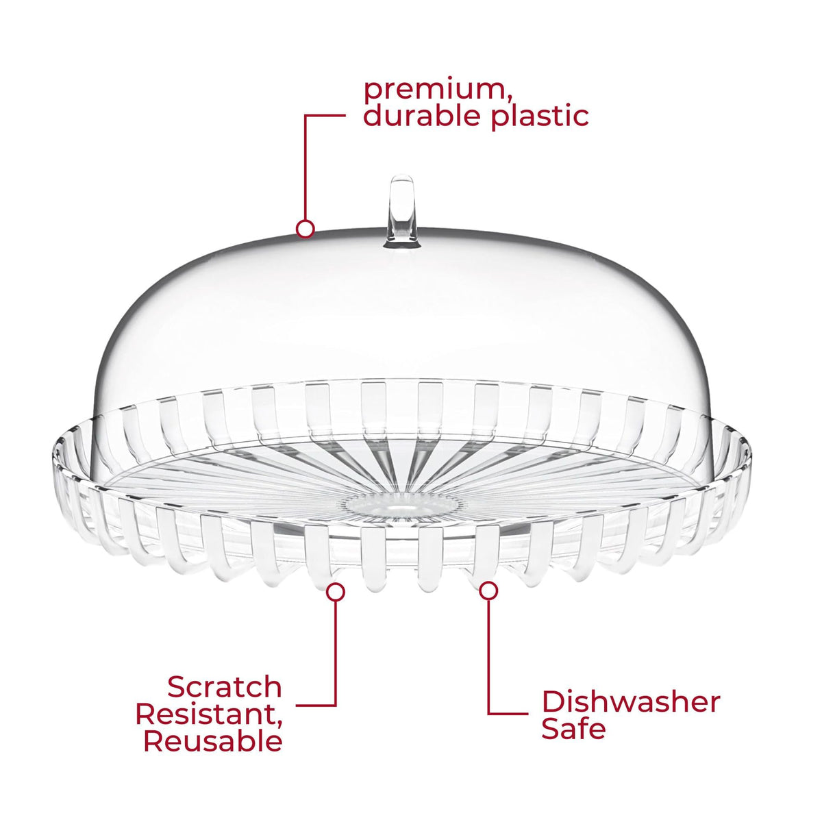 Guzzini Dolcevita Cake Stand (12") Mother of Pearl 100% Recycled Plastic Unbreakable Reusable BPA-Free
