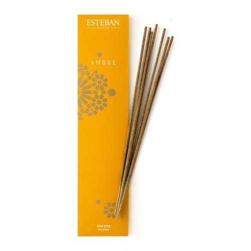 Esteban Bamboo Ambre Sticks | 20 Incense Sticks Natural Traditionally Made Vegetal Binder Colorant Free | AMBRE