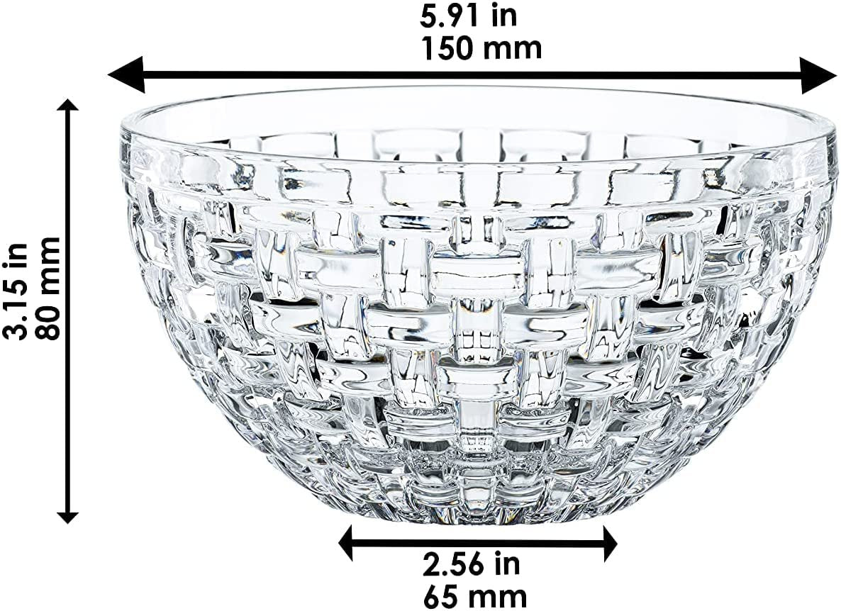 Nachtmann Bossa Nova Crystal Bowls (6") | Set of 2 Clear Glass Bowls