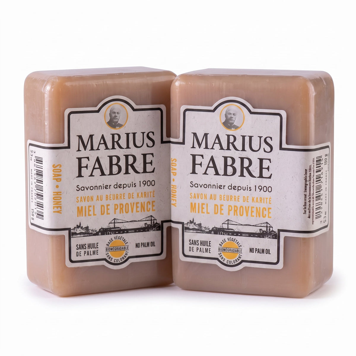 Marius Fabre Honey Shea Butter Soap Bar, set of 2, 150g each