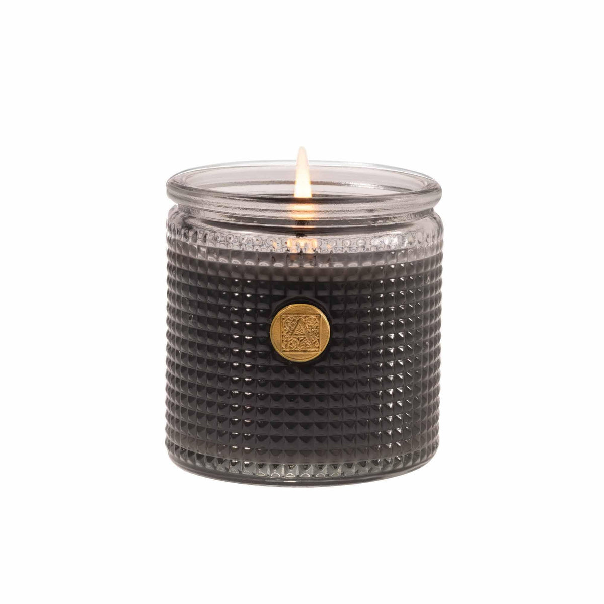 Aromatique Textured Glass Candle, Smoked Vanilla & Santal, 6 Ounce