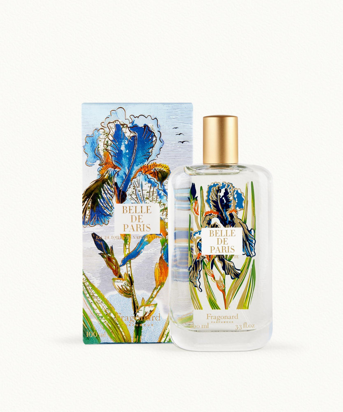 Fragonard Belle de Paris Eau de Toilette 100ml bottle on white background