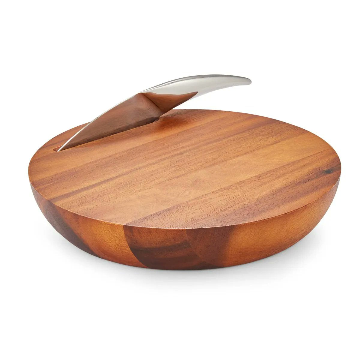 Nambé Harmony Cheese Board with Knife in acacia wood and stainless steel