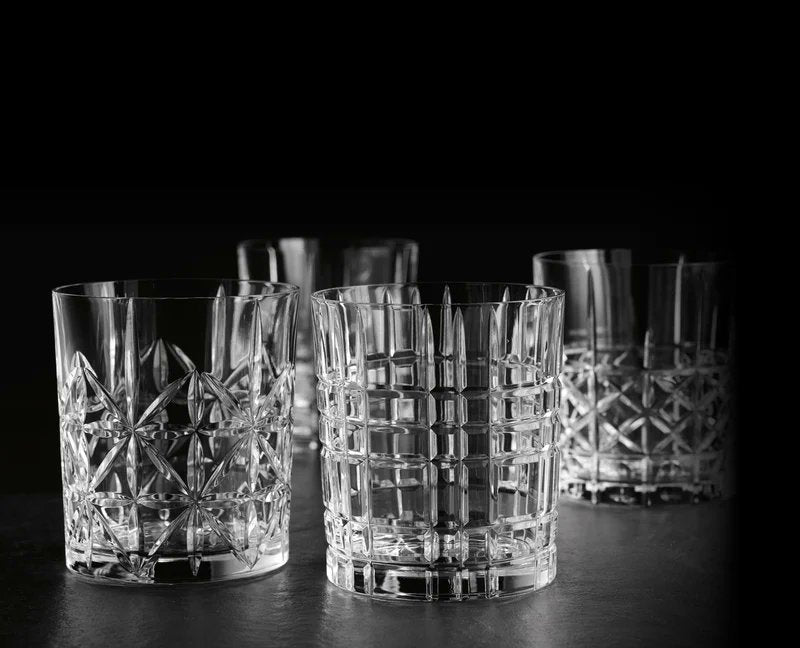 Nachtmann Highland Whisky Tumbler Set of 4 Crystal Straight Cut Clear