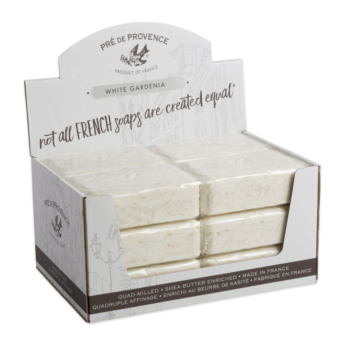 Pre de Provence White Gardenia Soap Bar 250g Pack of 3 Quad-Milled Shea Butter