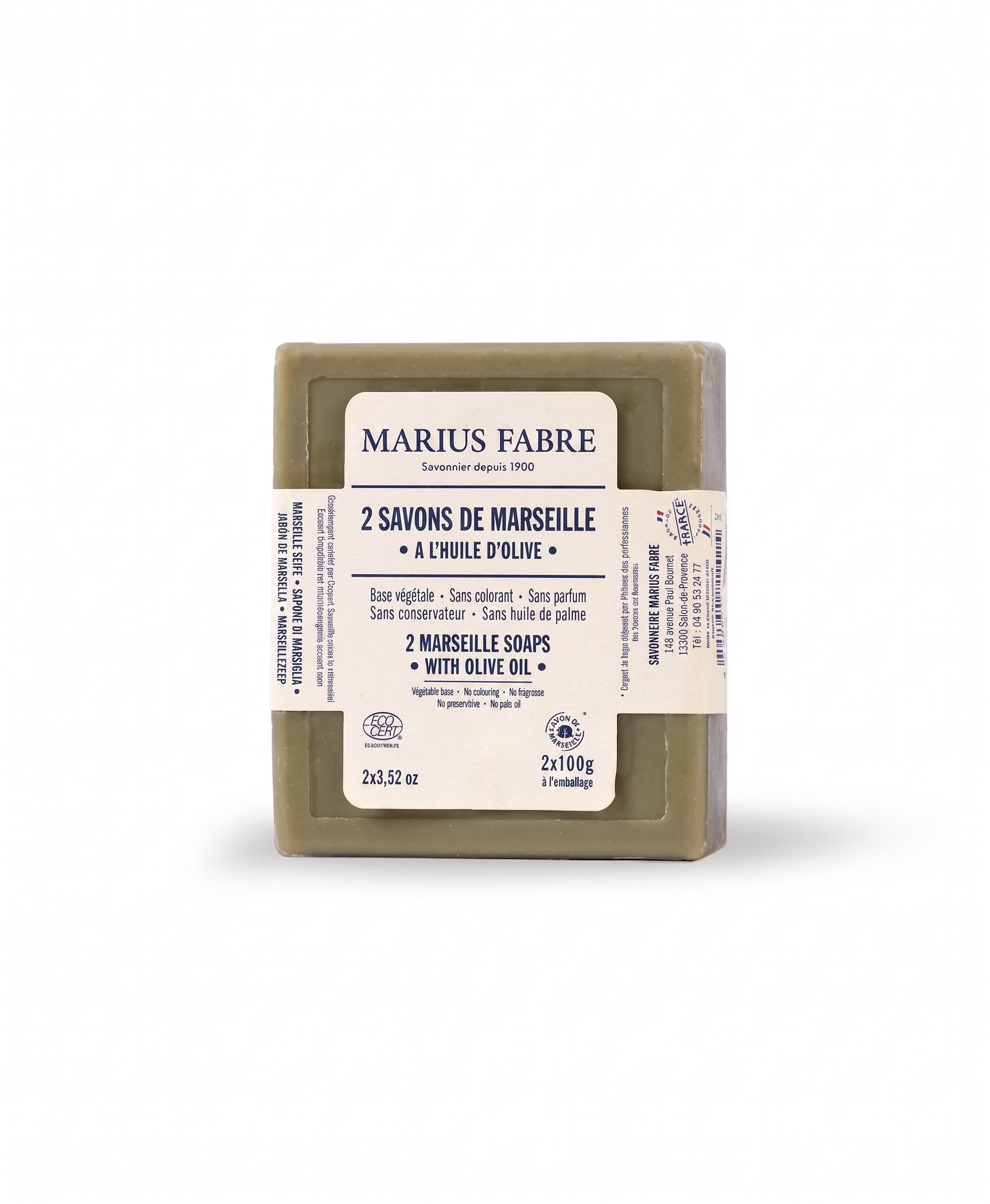 Marius Fabre Marseille Soap Bars, set of 2, 100g each