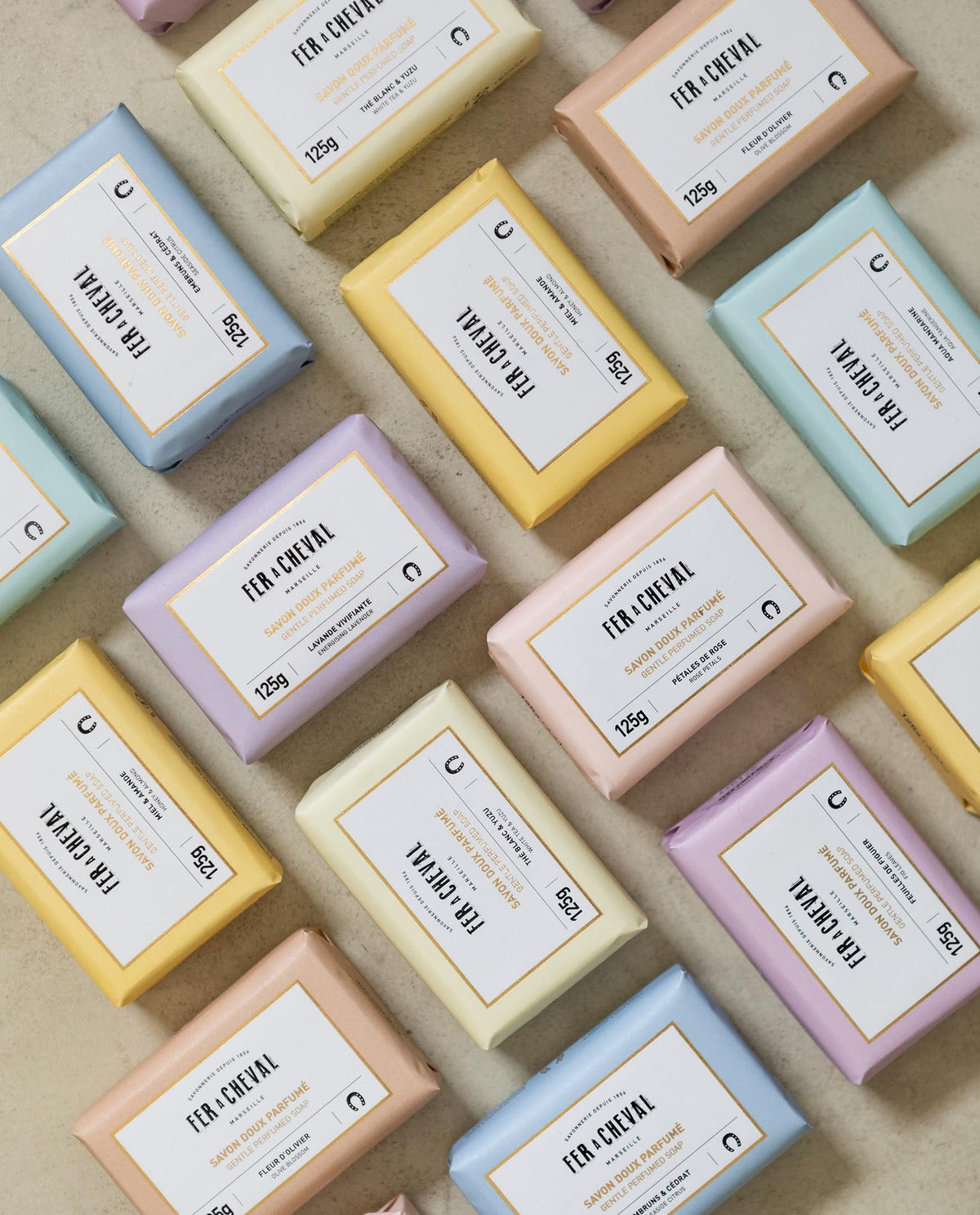Fer A Cheval Organic Gentle Scented Soaps Set-8 Plant-Based Oils Skin Nourishing Variety Pack