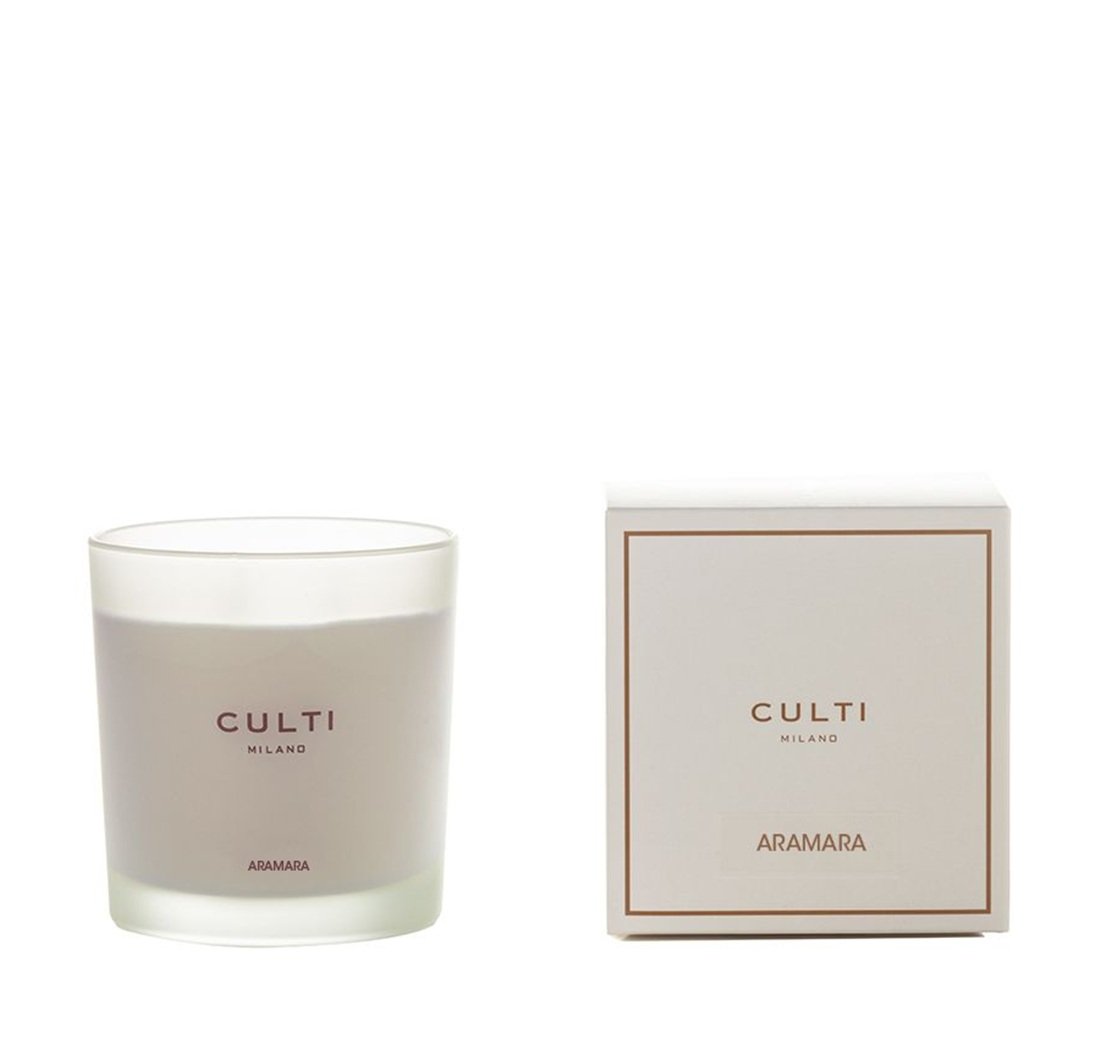 Culti Milano Aramara Luxury Scented Candle (550g) in a White Glass Jar