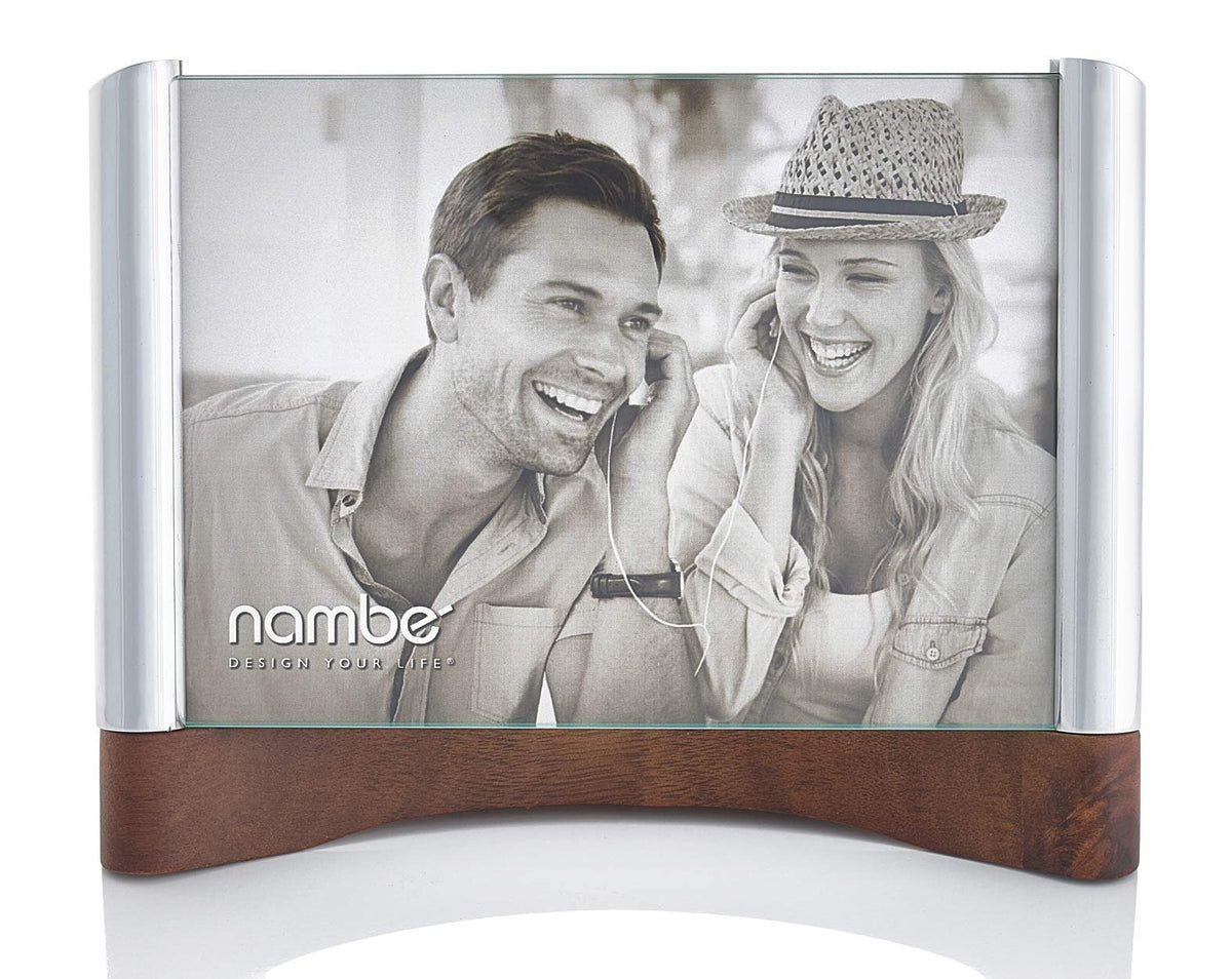 Nambe Sky View Picture Frame, Acacia Wood and Glass