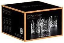 Nachtmann Highland Collection Crystal 6” Long Drink Glasses, Set of 4, With Different Glass Patterns, For Cocktails or Non- Alcoholic Beverages,445 ml, Dishwasher Safe