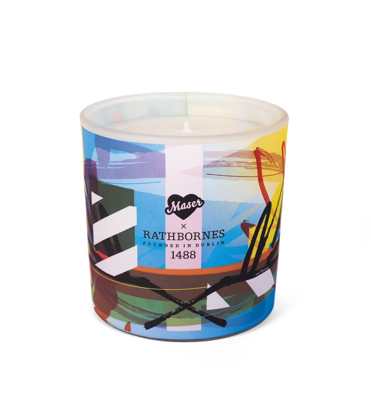 Rathbornes limited edition collectible candle with Maser artwork