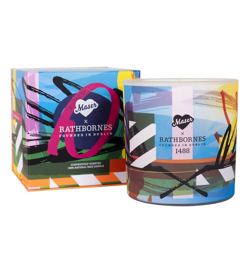 Irish artist collaboration candle by Rathbornes and Maser