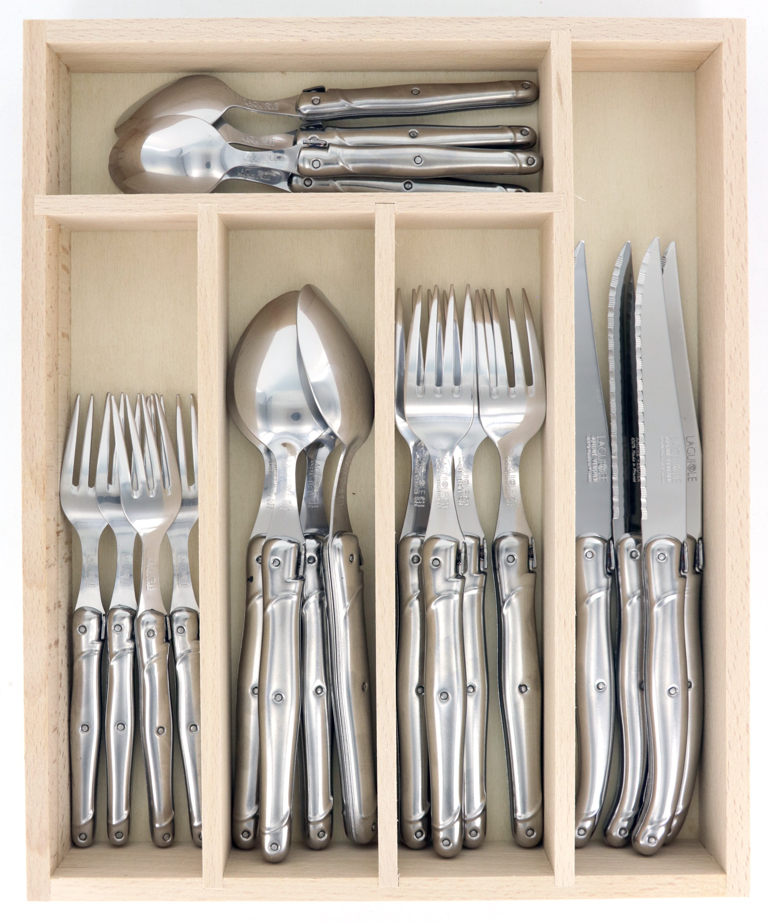 André Verdier Laguiole Débutant Inox Flatware | Mirror Finish | Service for 4