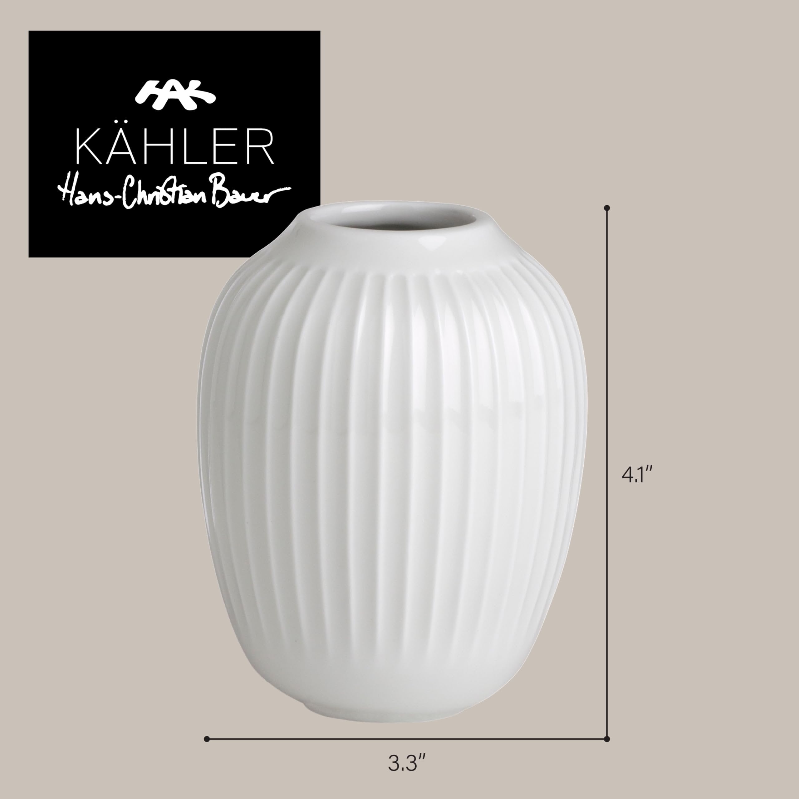 Kähler Hammershøi vase 5.1 inches styled with flowers