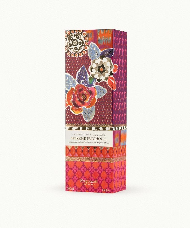 Fragonard Jardin de Fragonard Myrrhe Patchouli Reed Diffuser packaging