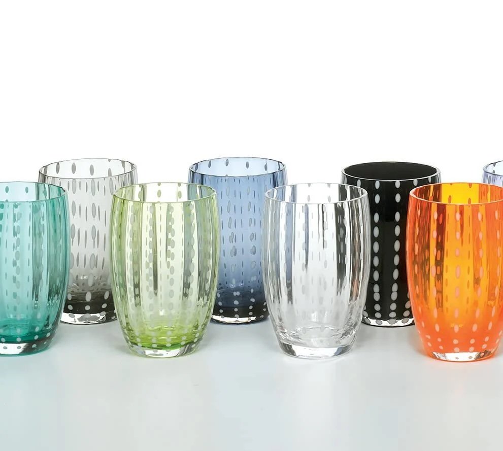 Zafferano Perle Glass Tumblers (10.8oz) | Set of 2