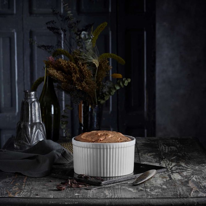 Pillivuyt Deep Classic Pleated Souffle Dish 4-Cup, 5.5"D White Porcelain