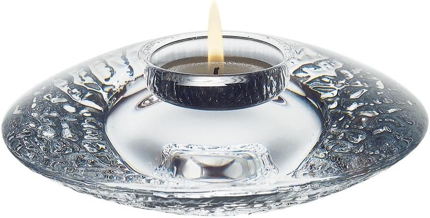 Orrefors Discus Clear Votive Candle Holder