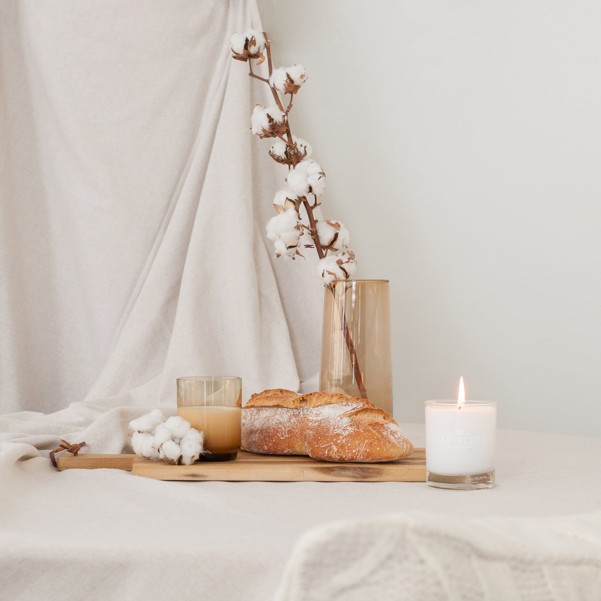 Castelbel Cotton Flower Candle 210g Floral Fragrance