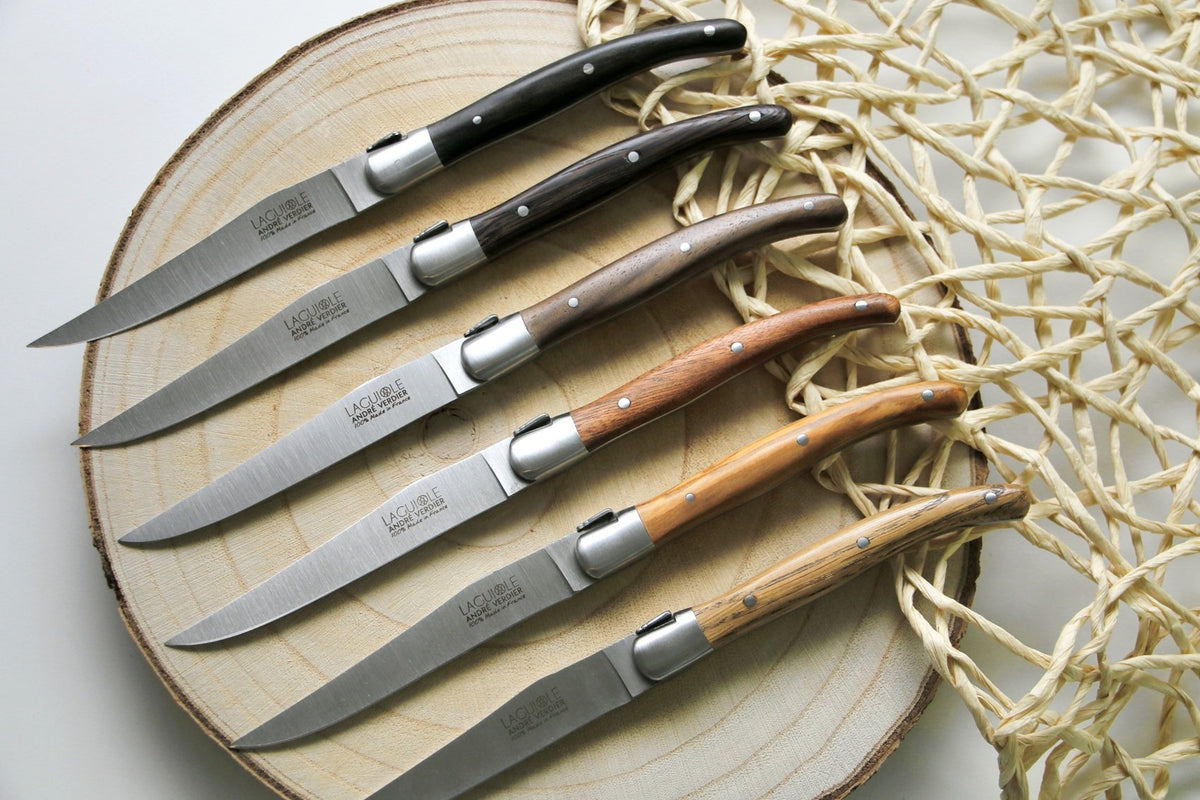 Andre Verdier Laguiole 'Essentiel' 4 Steak Knives | Olivewood Handle