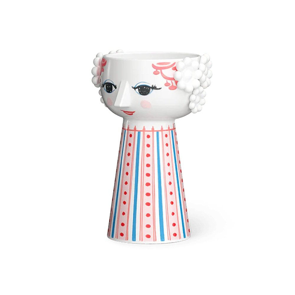 Eva Porcelain Candle Holder Dusty Red by Bjørn Wiinblad