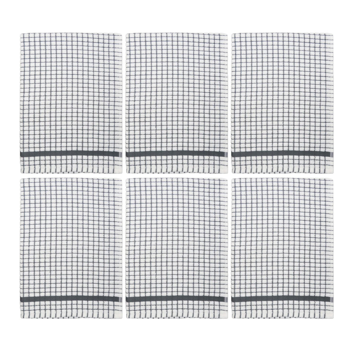 Samuel Lamont Poli-Dri Cotton Kitchen Tea Towel | Set of 6 | Gray