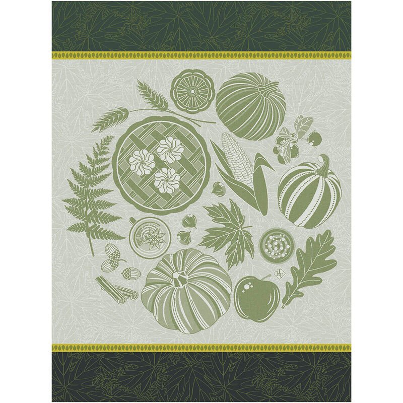 Le Jacquard Francais Jacquard Cotton Kitchen Tea Towel | Thanksgiving Fougere Green