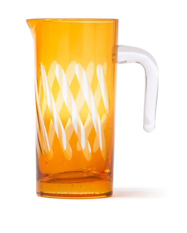 Pols Potten Tubular Glass Pitcher in Orange – Modern Sculptural Serving Jug for Cold Drinks