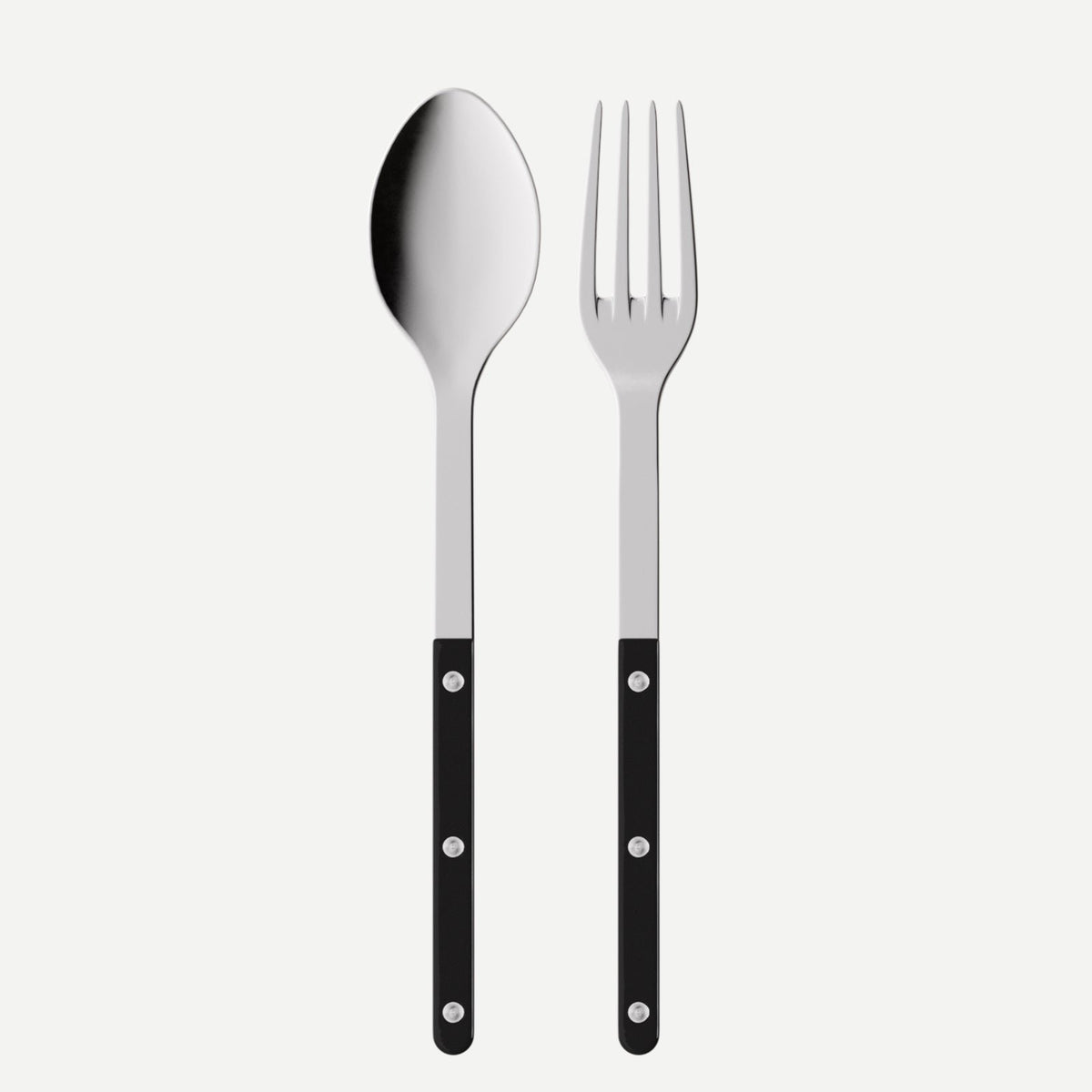 Sabre-Paris 2-Piece Serving Set - Bistrot Collection - Large Fork & Large Spoon - Stainless Steel & Nylon - Dishwasher Safe - Brilliant Finish
