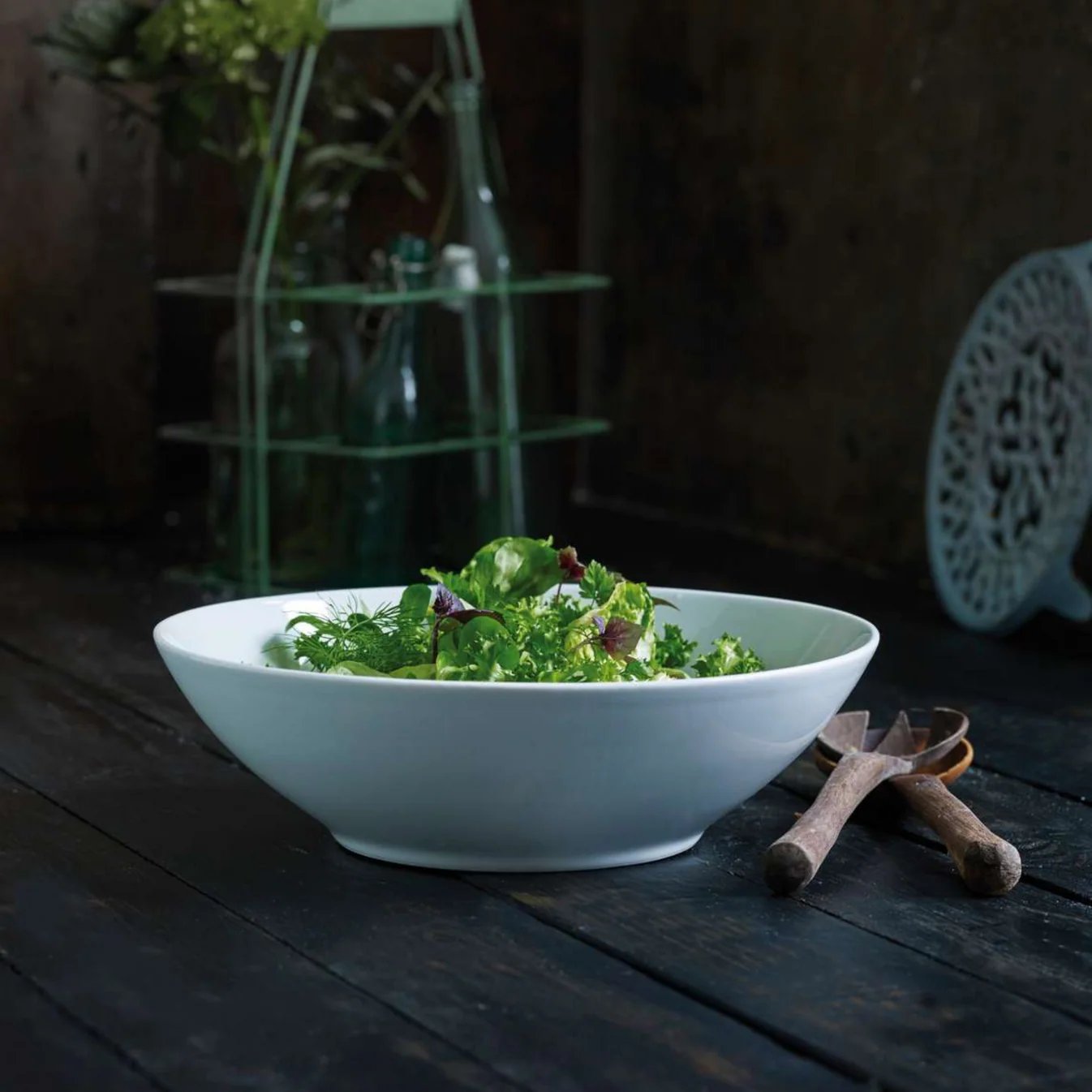 Pillivuyt Cecil White Porcelain Shallow Serving Bowl | 4.5 Quart