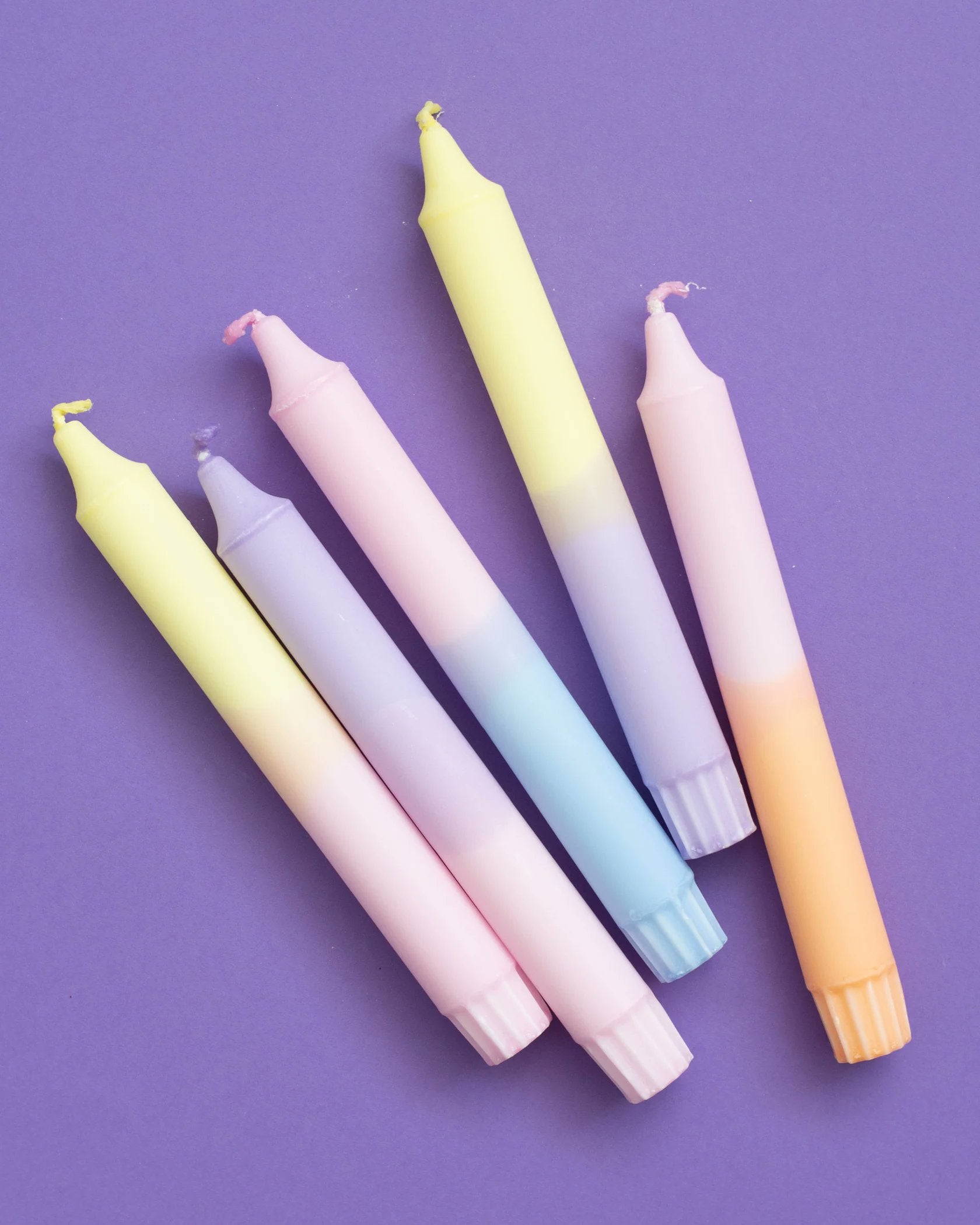 Pastel Taper Candles by Nordtrice – Handmade in Denmark, Set of 5